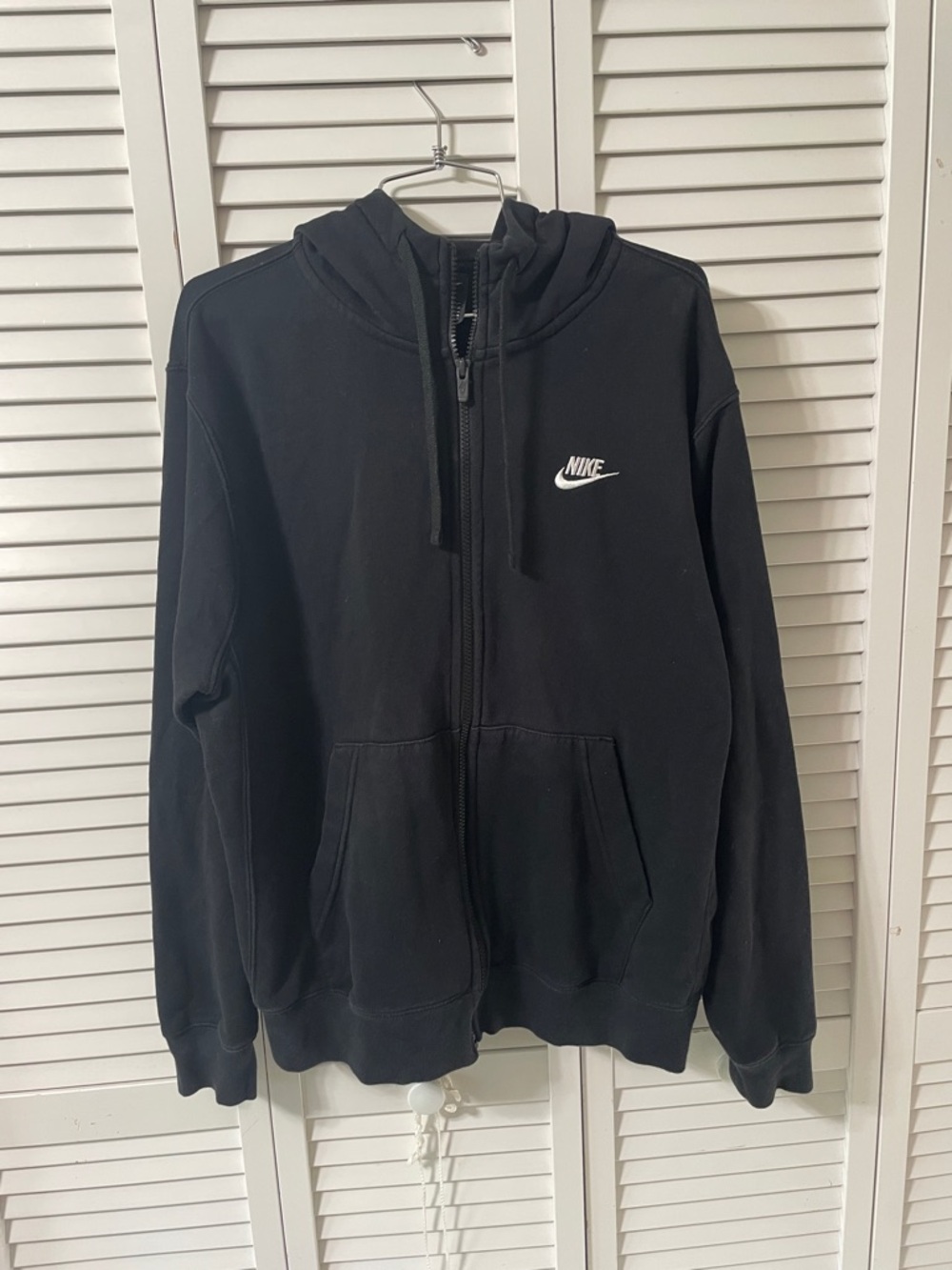 Nike Black Hoodie with White Swoosh Logo